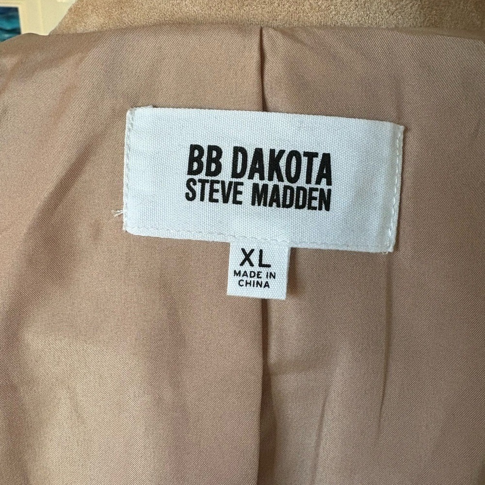 BB Dakota by Steve Madden XL Moto‎ Faux Suede Jacket in Taupe Beige - Picture 3 of 13